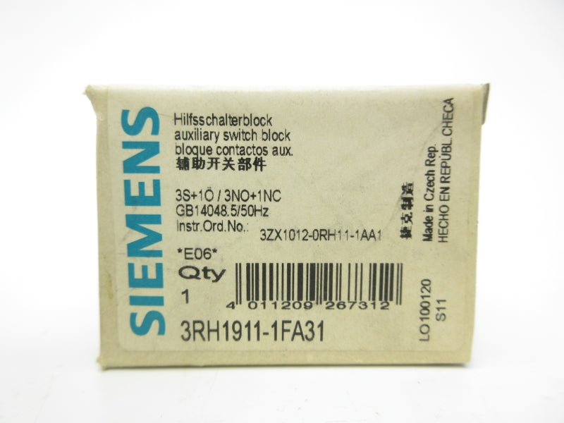 SIEMENS 3RH1911-1FA31 240V 10A NSMP