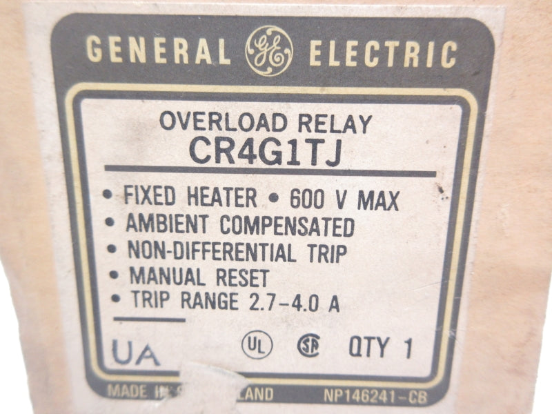 GENERAL ELECTRIC CR4G1TJ 600V 2.7-4.0A NSMP