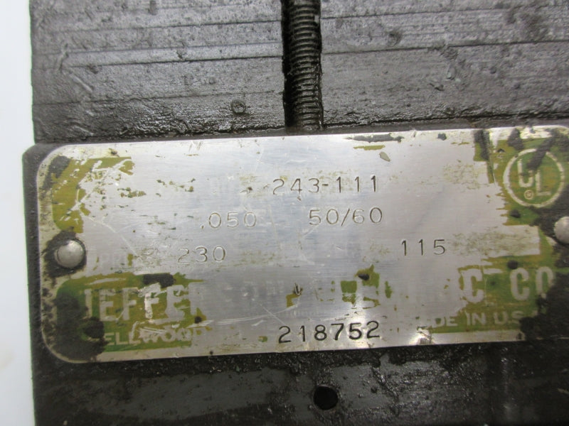 JEFFERSON ELECTRIC 243-111 115/230V UNMP