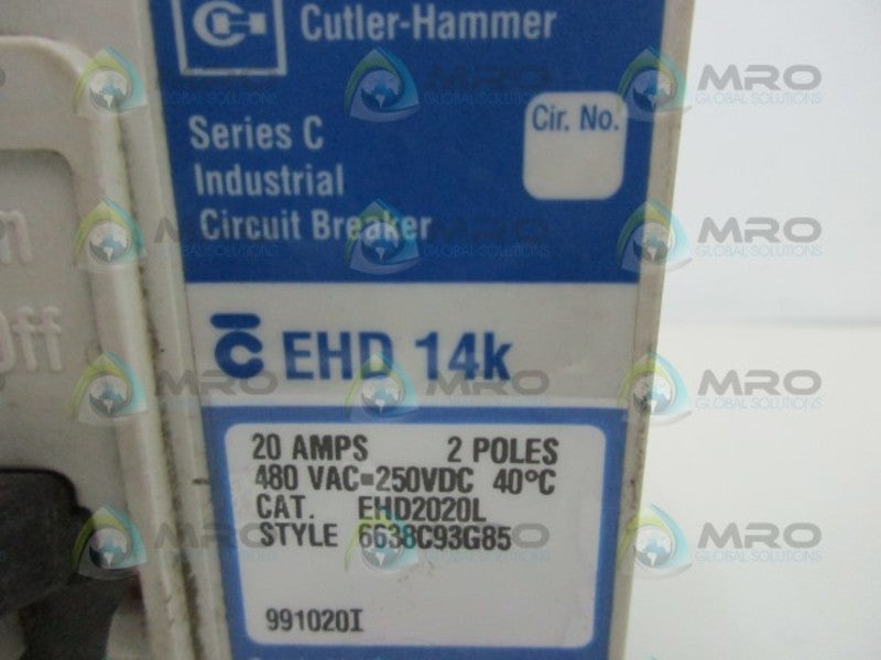 CUTLER HAMMER EHD2020L 480VAC 20A UNMP