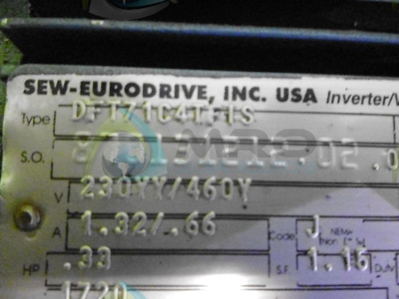 SEW-EURODRIVE DFT71C4TFTS  MOTOR  NSNP