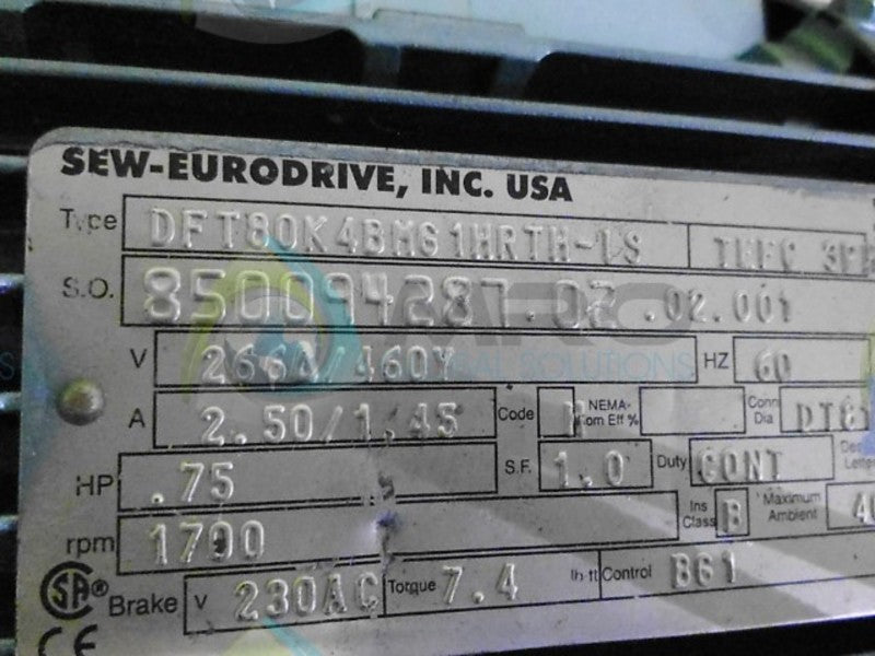 SEW-EURODRIVE DFT80K4BMG1HRTH-1S NSNP