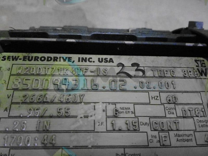 SEW-EURODRIVE W20DT71K4TF-1S MOTOR  NSNP
