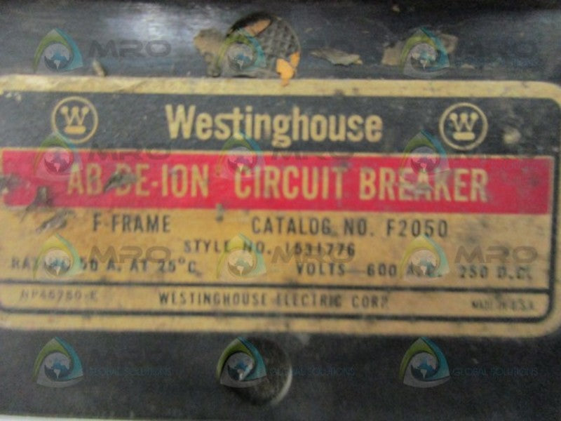 WESTINGHOUSE F2050 CIRCUIT BREAKER  UNMP