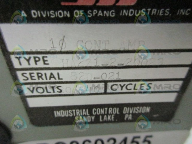 MAGNETIC SPECIALTIES HA2Z1-2-20023 CONTROL AMP  UNMP