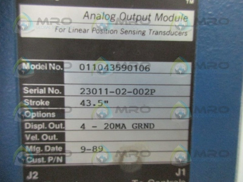 TEMPOSONICS 011043590106 ELECTRIC BOX 43.5"  UNMP
