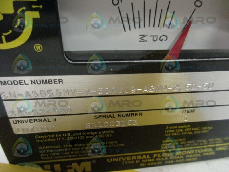 UNIVERSAL SN-ASB5GMV-4-300V.9-A2NU-2.50-5U FLOW MONITOR  NSNP
