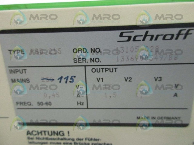 SCHROFF PSG-215 POWER SUPPLY  NSMP