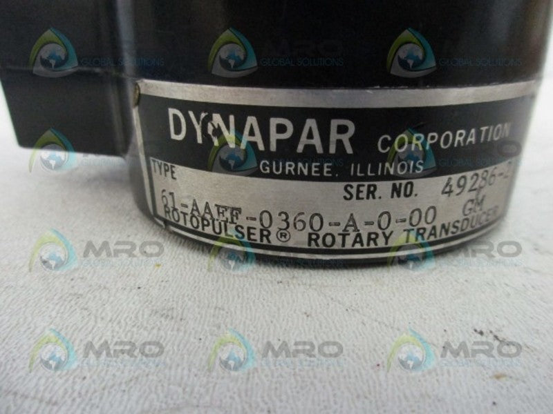 DYNAPAR 61-AAEF-0360-A-0-00 ROTOPULSER ROTARY TRANSDUCER  UNMP