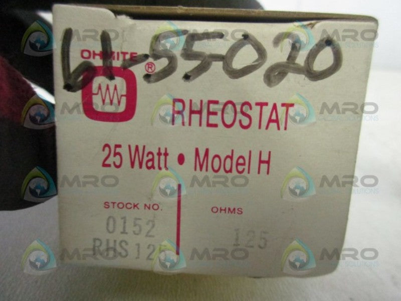 OHMITE RHS125 MODEL H RHEOSTAT  NSMP