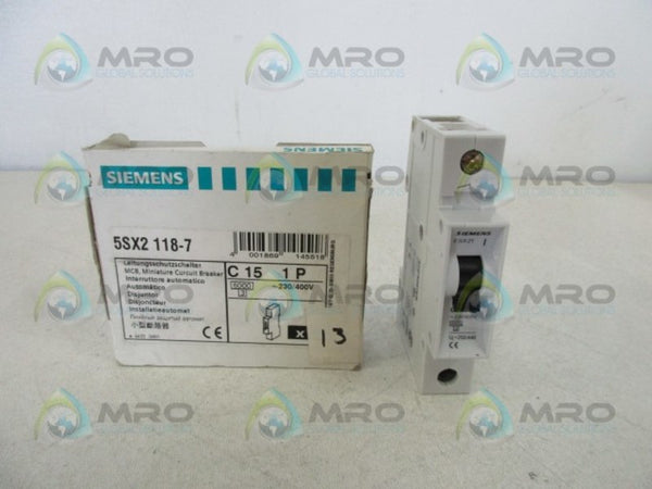 SIEMENS 5SX2-118-7 CIRCUIT BREAKER 15A 230/400V  NSMP