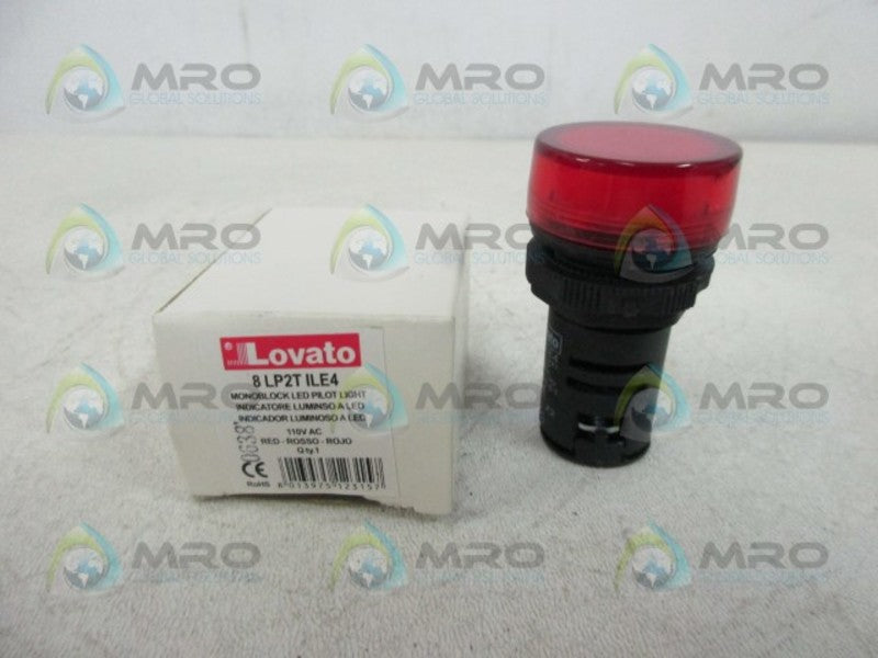 LOVATO 8LP2TILE4 MONOBLOCK RED LED PILOT LIGHT  NSMP