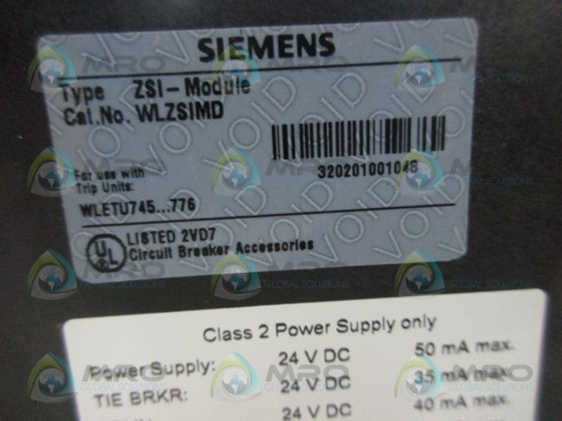 SIEMENS WLZSIMD ZONE SELECTIVE INTERLOCKING MODULE  NSMP