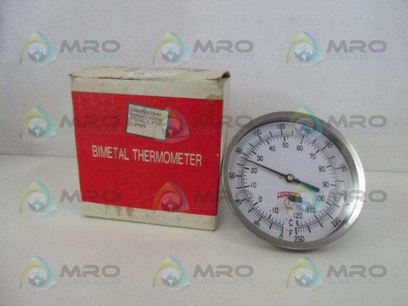 WINTERS 50025-B8 BIMETAL THERMOMETER 5" DIAL 2.5" STEM 1/2" NPT  NSMP