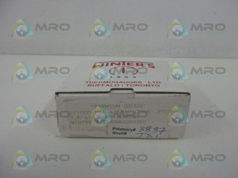 WINTERS 2.5" X 1/4" NPT PRESSURE GAUGE 1000 PSI CODE P829  NSMP