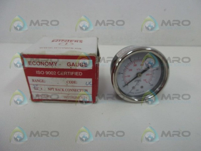 WINTERS 2.5" X NPT  ECONOMY GAUGE 0-100 PSI  NSMP