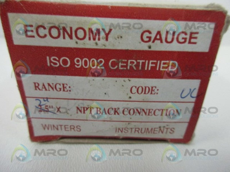 WINTERS 2.5" X NPT  ECONOMY GAUGE 0-100 PSI  NSMP