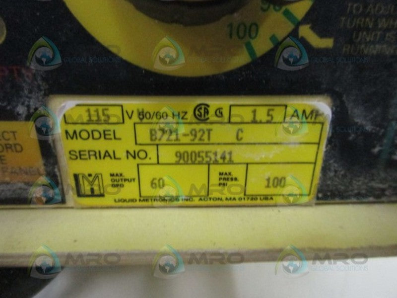 LIQUID METRONICS B721-92T LMI PUMP  UNMP
