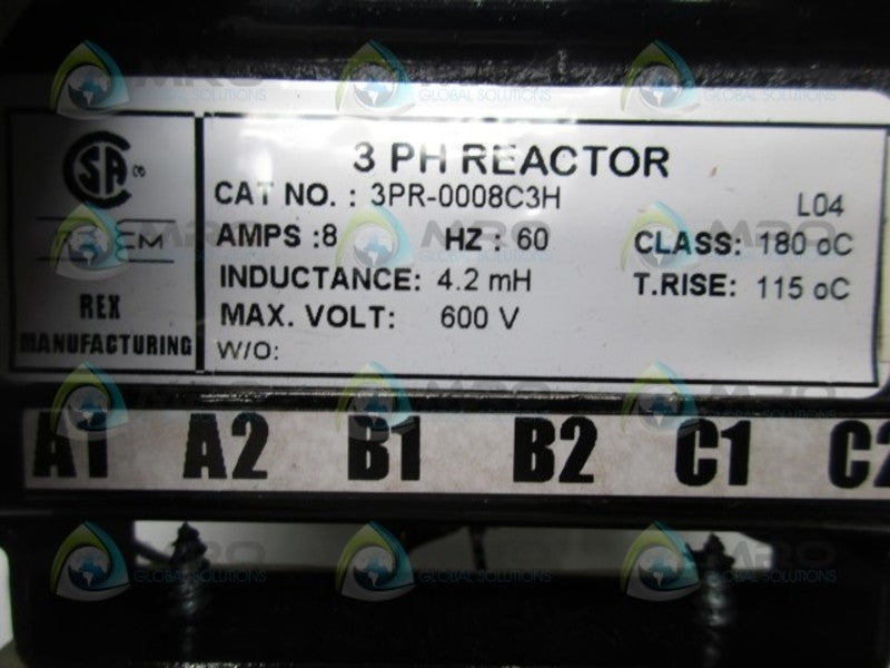 REX POWER 3PR-0008C3H LINE REACTOR  NSMP