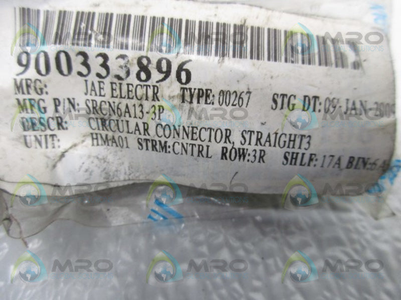 JAE SRCN6A13-3P CIRCULAR CONNECTOR STRAIGHT  NSMP