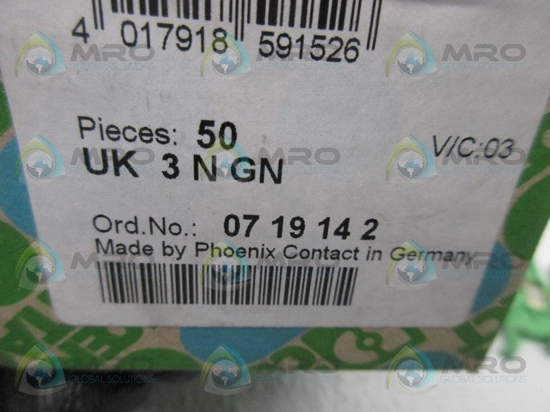 PHOENIX CONTACT UK3NGN TERMINAL BLOCK (IN BOX)  NSNP