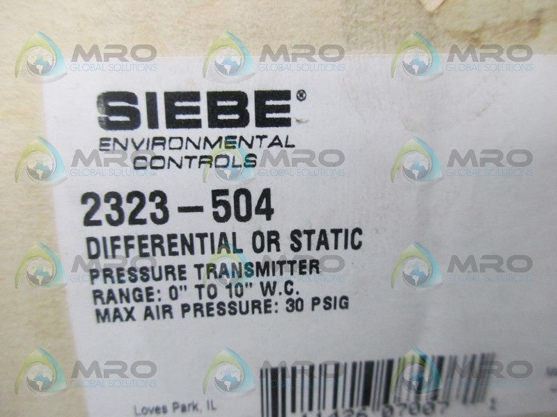 SIEBE 2323-504 DIFFERENTIAL/STATIC PRESSURE TRANSMITTER  NSMP