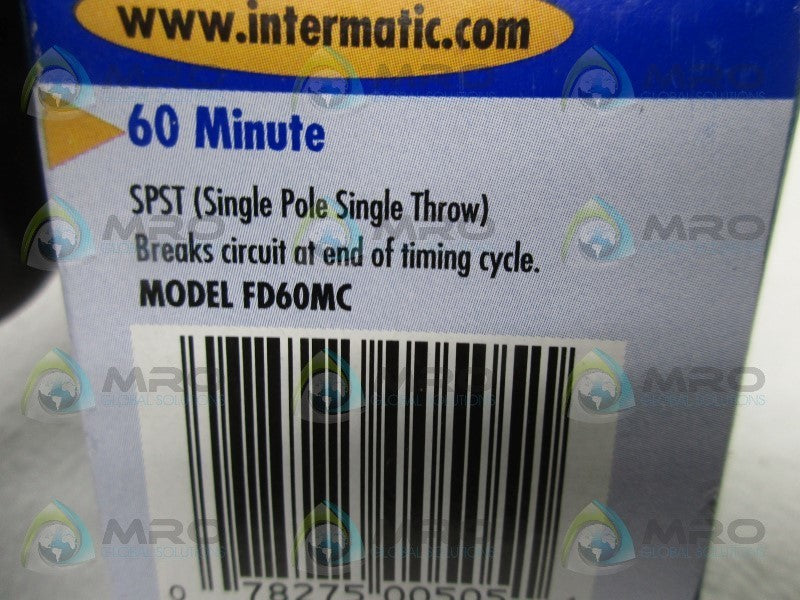 INTERMATIC FD60MC 60 MINUTE SPRIG LOADED WALL TIMER  NSMP