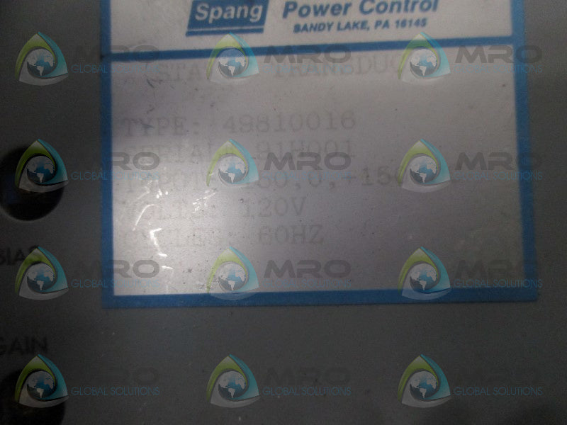 SPANG 49810016 POWER CONTROL  UNMP