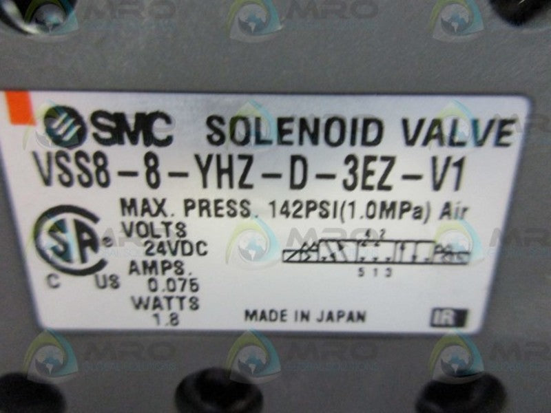 SMC VSSB-8-YHZ-D-3EZ-V1 142PSI SOLENOID VALVE  NSNP