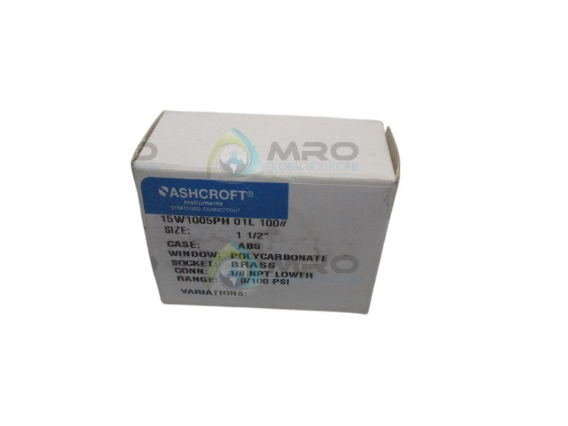ASHCROFT 15W1005PH01L100# PRESSURE GAUGE  NSMP