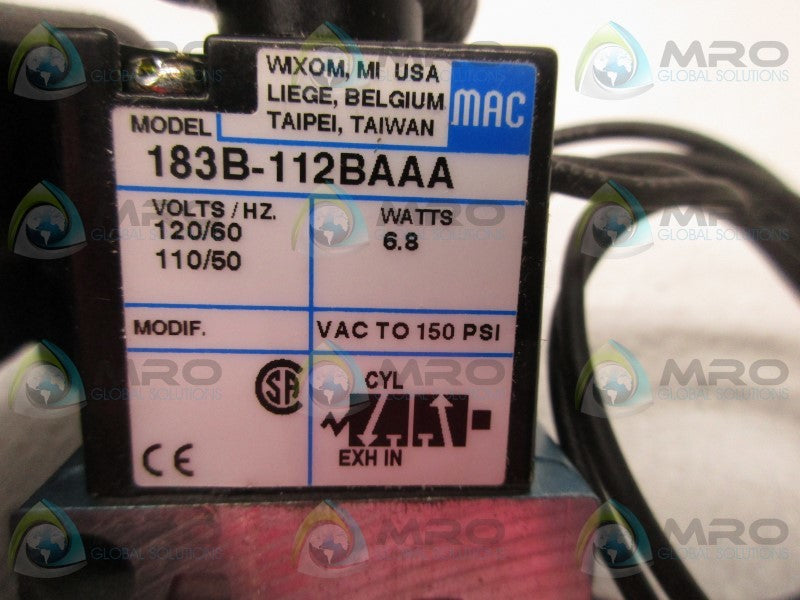 MAC 183B-112BAAA SOLENOID VALVE  UNMP