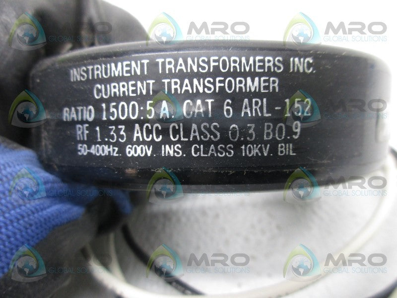 INSTRUMENT TRANSFORMER ARL-152 CURRENT TRANSFORMER RATIO 1500:5A  NSMP