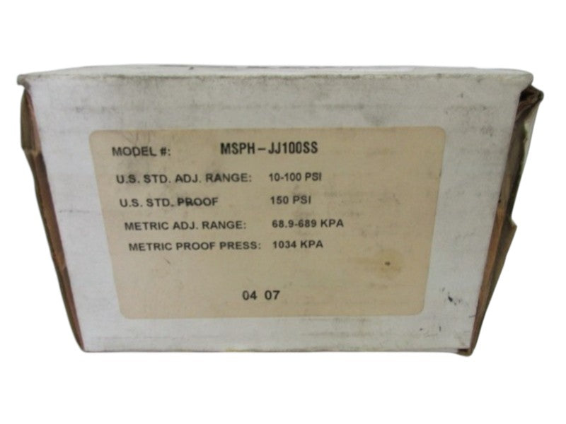 BARKSDALE MSPH-JJ100SS PRESSURE SWITCH  NSMP