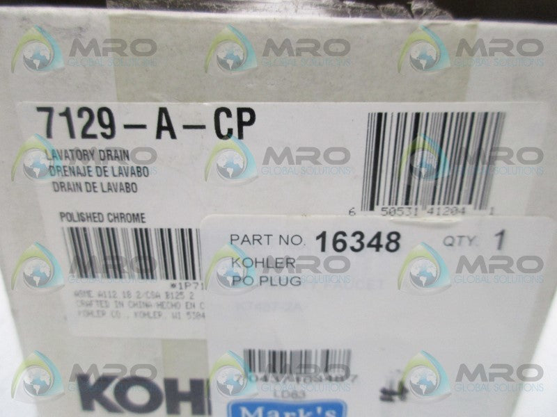 KOHLER 7129-A-CP LAVATORY DRAIN  NSMP