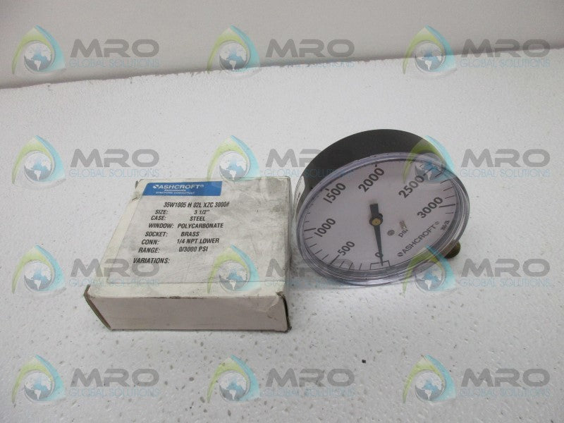 ASHCROFT 35W1005H02LXZC3000# PRESSURE GAUGE 0-3000 PSI  NSMP