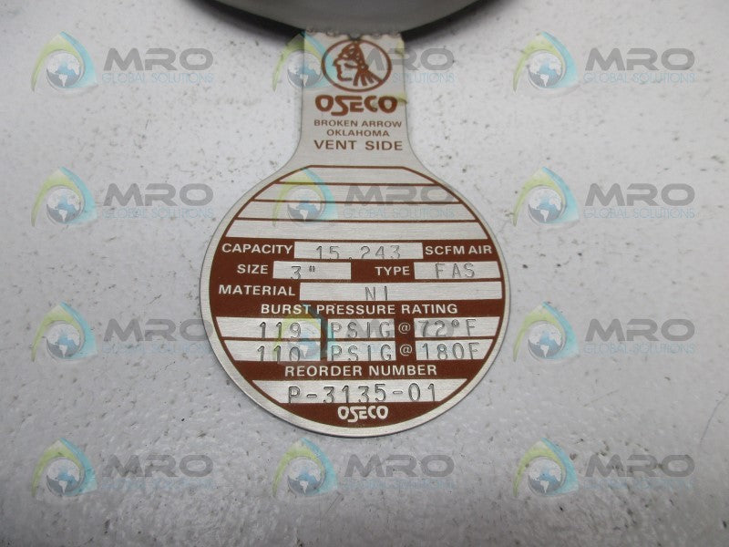 OSECO P-3135-01 BUCKLING RUPTURE DISC  NSNP