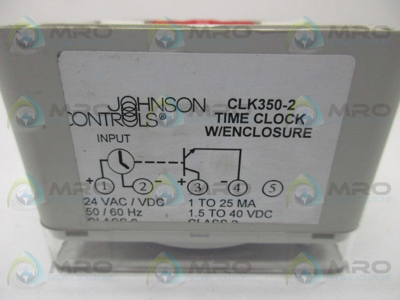 JOHNSON CONTROLS CLK350-2 TIME CLOCK W/ ENCLOSURE  NSNP