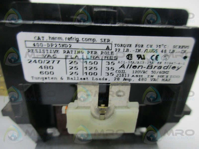 INDUSTRIAL SPARE PART 400-DP25ND2 SER. C CONTACTOR DEFINITE PURPOSE  UNMP
