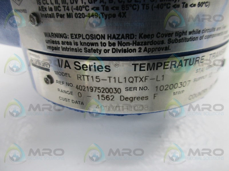 FOXBORO RTT15-T1L1QTXF-L1 TEMPERATURE TRANSMITTER  UNMP