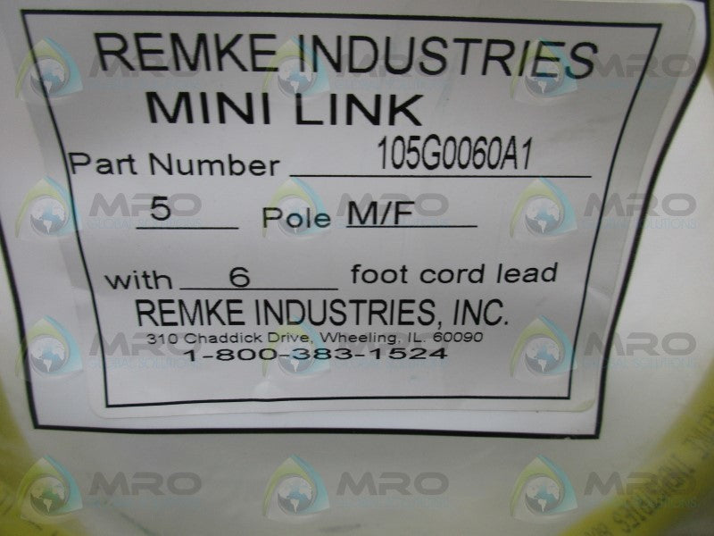 REMKE 105G0060A1 MINI LINK CORDSET  NSMP