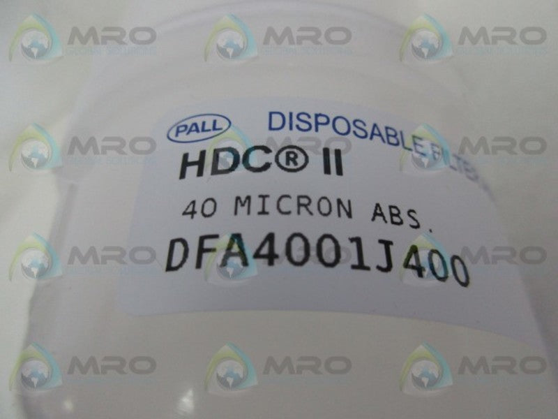 PALL DFA400/J400 DISPOSABLE FILTER ASSEMBLY  NSNP