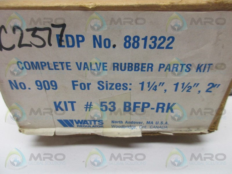 WATTS 881322 VALVE RUBER PARTS KIT  NSMP