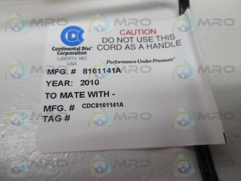 CONTINENTAL DISC 8161141A 316-FEP-316-FEP RUPTURE DISK 3"  NSMP