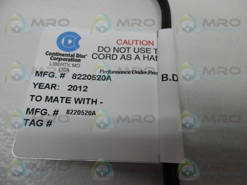 CONTINENTAL DISC 8220520A 316-TEF-TEF RUPTURE DISK 3"  NSMP