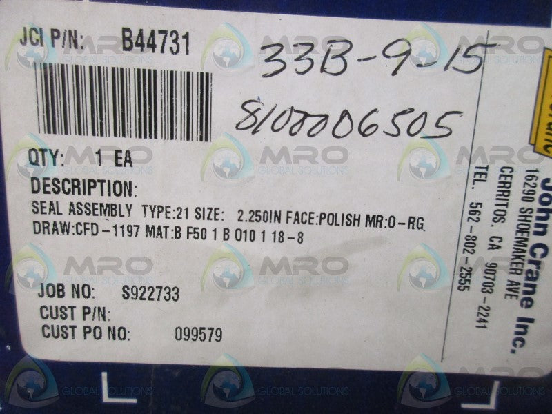 JOHN CRANE B44731 SEAL ASSEMBLY  NSMP