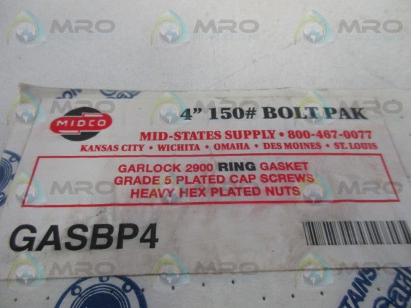 MIDCO GASBP4 4" 150# BOLT PAK RING GASKET KIT  NSMP