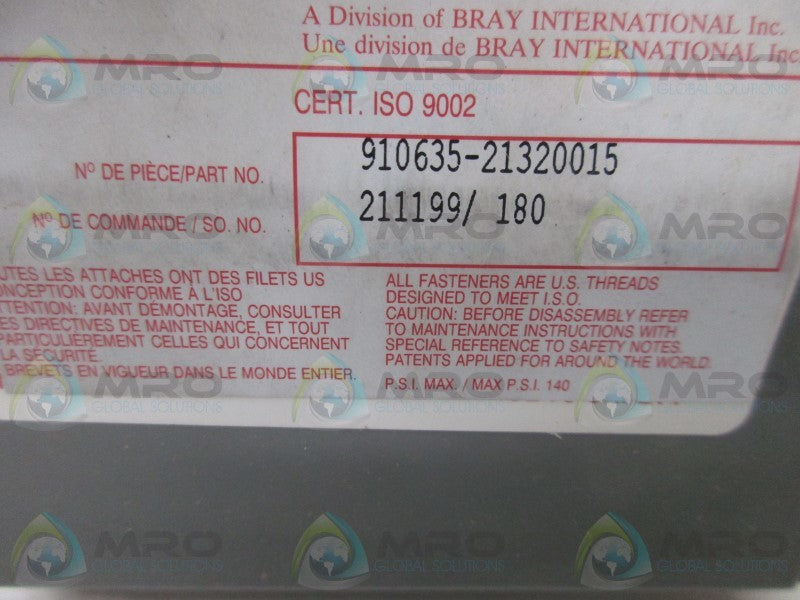 BRAY 910635-21320015 PNEUMATIC ACTUATOR  NSMP