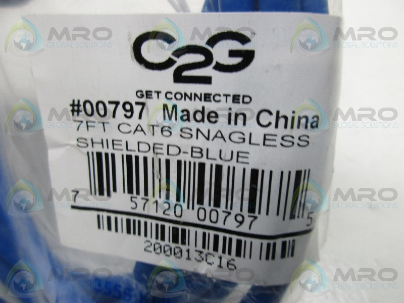 C2G 00797 7FT CAT6 SNAGLESS SHIELDED BLUE  NSMP