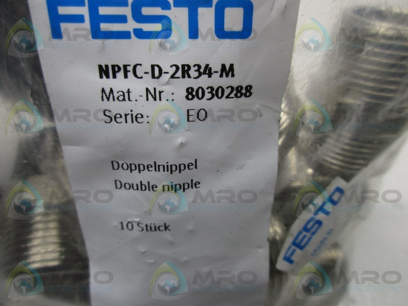 FESTO NPFC-D-2R34-M DOUBLE NIPPLE (PKG OF 10)  NSMP