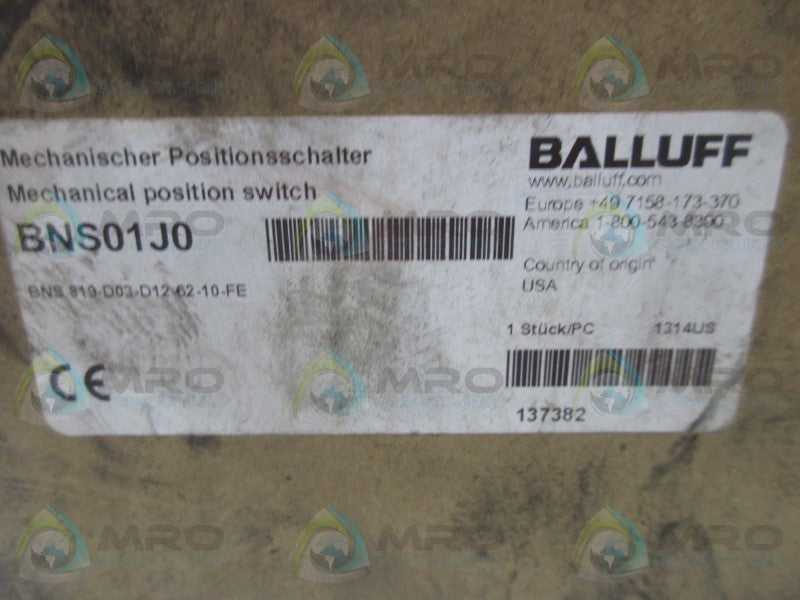 BALLUFF BNS319-D03-D12-62-10-FE MECHANICAL POSITION SWITCH  NSMP